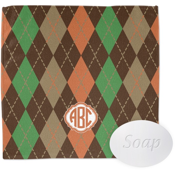 Custom Brown Argyle Washcloth (Personalized)