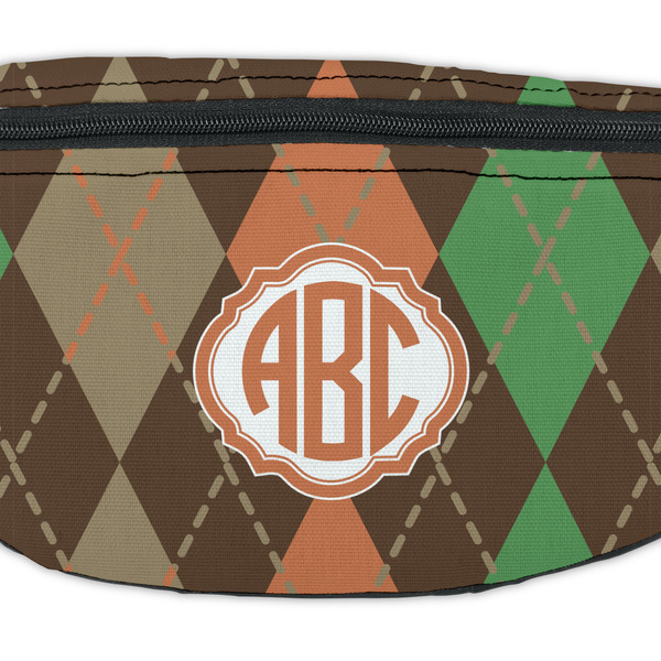 Brown Argyle Fanny Pack - Closeup