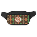 Brown Argyle Fanny Pack - Modern Style (Personalized)