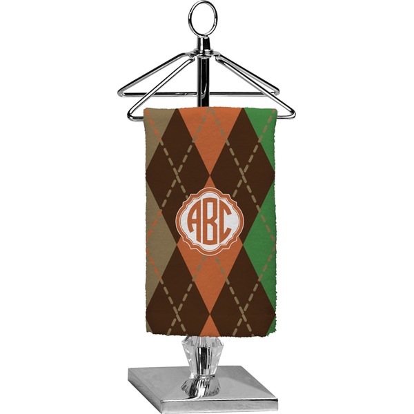 Custom Brown Argyle Finger Tip Towel - Full Print (Personalized)