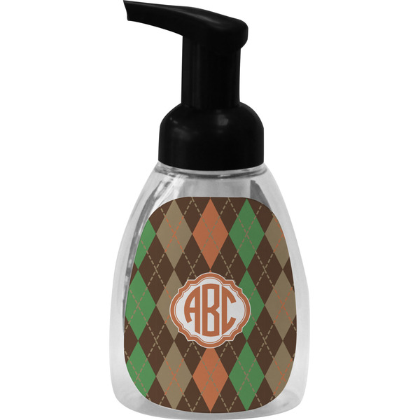 Custom Brown Argyle Foam Soap Bottle (Personalized)