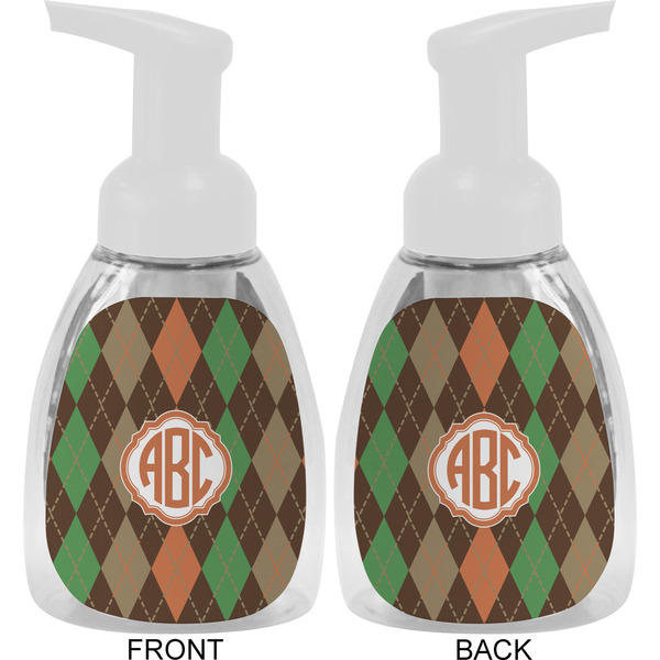 Brown Argyle Foam Soap Bottle Approval - White