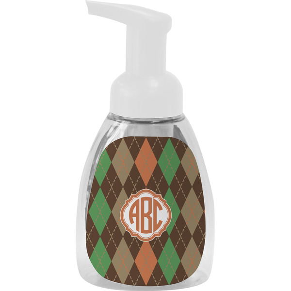 Custom Brown Argyle Foam Soap Bottle (Personalized)