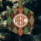 Brown Argyle Frosted Glass Ornament - Hexagon (Lifestyle)