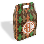 Brown Argyle Gable Favor Box (Personalized)