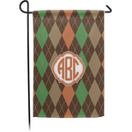 Brown Argyle Small Garden Flag - Single Sided w/ Monograms