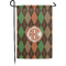 Brown Argyle Small Garden Flag - Single Sided w/ Monograms
