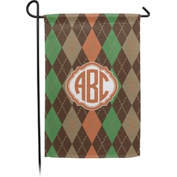 Brown Argyle Small Garden Flag - Double Sided w/ Monograms