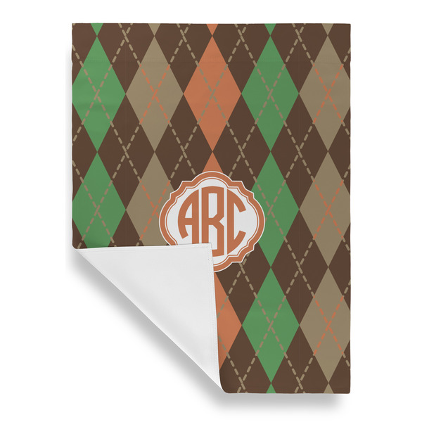 Brown Argyle Garden Flags - Large - Single Sided - FRONT FOLDED