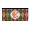 Brown Argyle Genuine Leather Checkbook Cover - Front