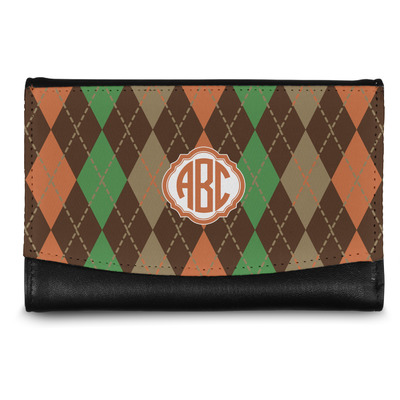 Brown Argyle Genuine Leather Women's Wallet - Small (Personalized)