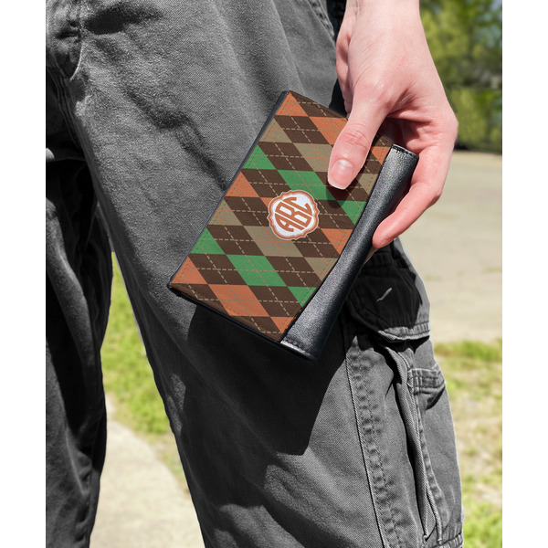 Brown Argyle Genuine Leather Womens Wallet - In Context