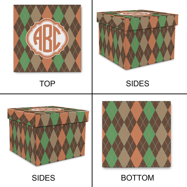 Brown Argyle Gift Boxes with Lid - Canvas Wrapped - XX-Large - Approval