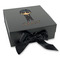 Brown Argyle Gift Boxes with Magnetic Lid - Black - Front (angle)