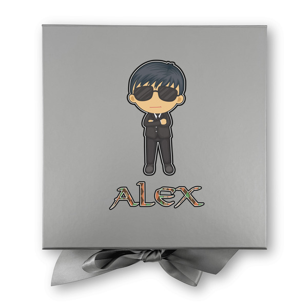 Brown Argyle Gift Boxes with Magnetic Lid - Silver - Approval