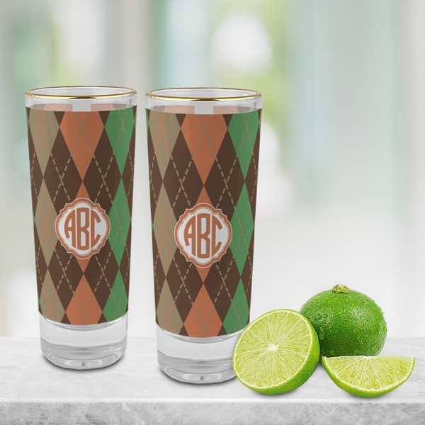 Brown Argyle Glass Shot Glass - 2 oz - LIFESTYLE