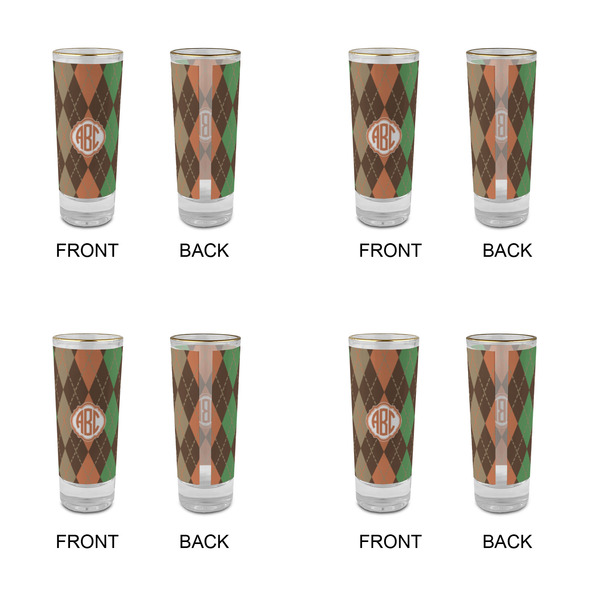 Brown Argyle Glass Shot Glass - 2 oz - Set of 4 - APPROVAL