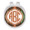 Brown Argyle Golf Ball Marker - Hat Clip - Silver