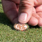 Brown Argyle Golf Ball Marker - Hand