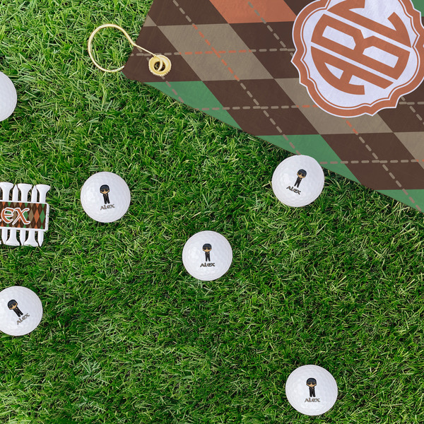 Brown Argyle Golf Balls - Generic - Set of 12 - LIFESTYLE