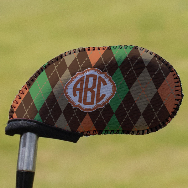 Custom Brown Argyle Golf Club Iron Cover (Personalized)