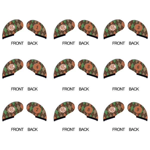 Brown Argyle Golf Club Covers - APPROVAL (set of 9)