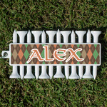 Brown Argyle Golf Tees & Ball Markers Set (Personalized)