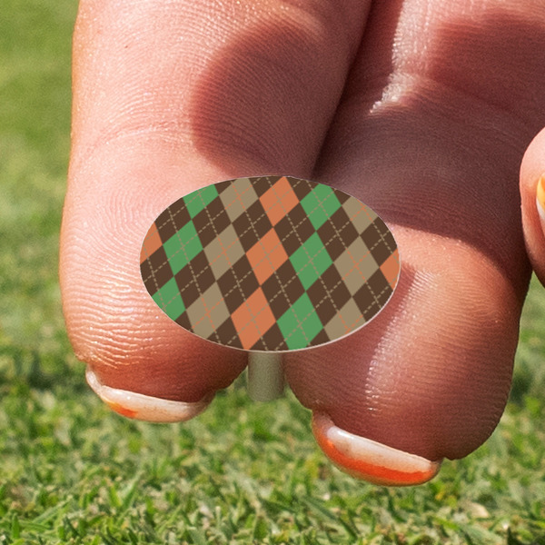 Brown Argyle Golf Tees & Ball Markers Set - Marker
