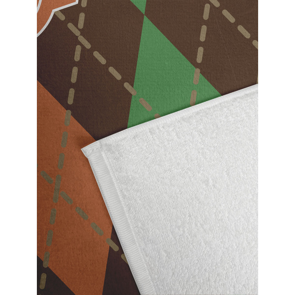 Brown Argyle Golf Towel - Detail