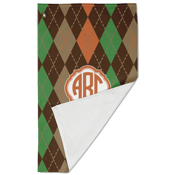 Brown Argyle Golf Towel - Folded (Large)