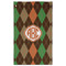 Brown Argyle Golf Towel - Poly-Cotton Blend - Large w/ Monograms