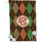 Brown Argyle Golf Towel (Personalized)