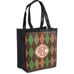 Brown Argyle Grocery Bag (Personalized)