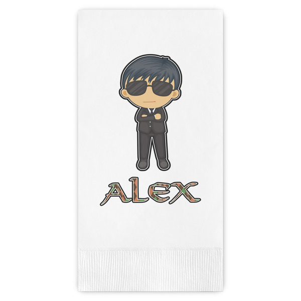 Custom Brown Argyle Guest Towels - Full Color (Personalized)