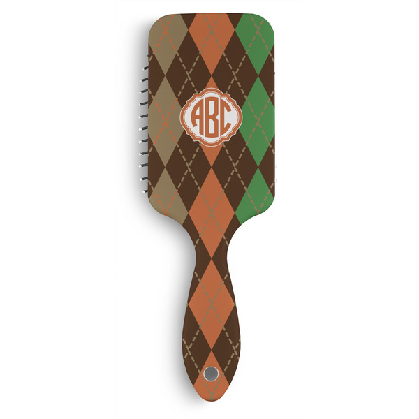Custom Brown Argyle Hair Brushes (Personalized)