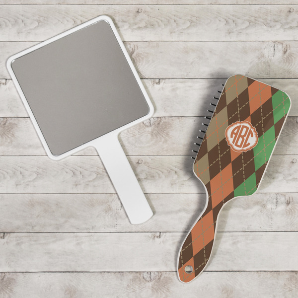 Brown Argyle Hair Brush - In Context