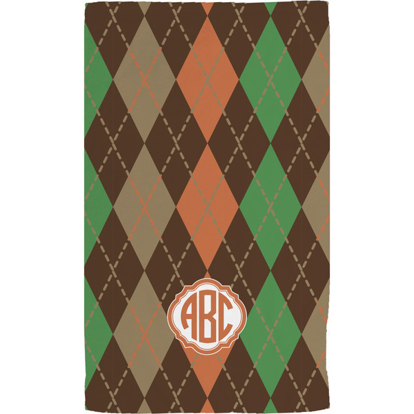 Brown Argyle Hand Towel (Personalized) Full