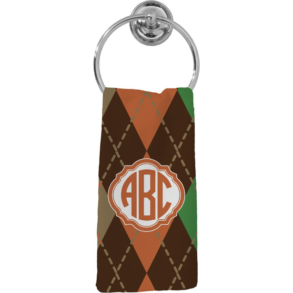 Custom Brown Argyle Hand Towel - Full Print (Personalized)