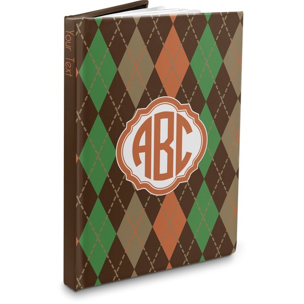 Custom Brown Argyle Hardbound Journal (Personalized)