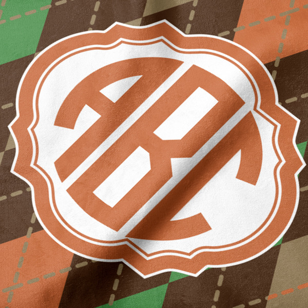 Brown Argyle Hooded Baby Towel- Detail Close Up