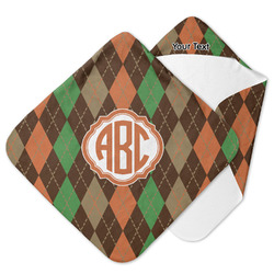 Brown Argyle Hooded Baby Towel (Personalized)