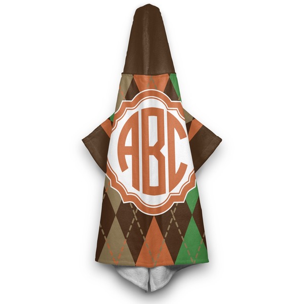 Brown Argyle Hooded Towel - Hanging