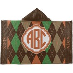 Brown Argyle Kids Hooded Towel (Personalized)