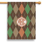 Brown Argyle 28" House Flag (Personalized)