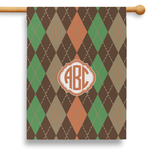 Custom Brown Argyle 28" House Flag (Personalized)