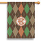 Brown Argyle 28" House Flag (Personalized)