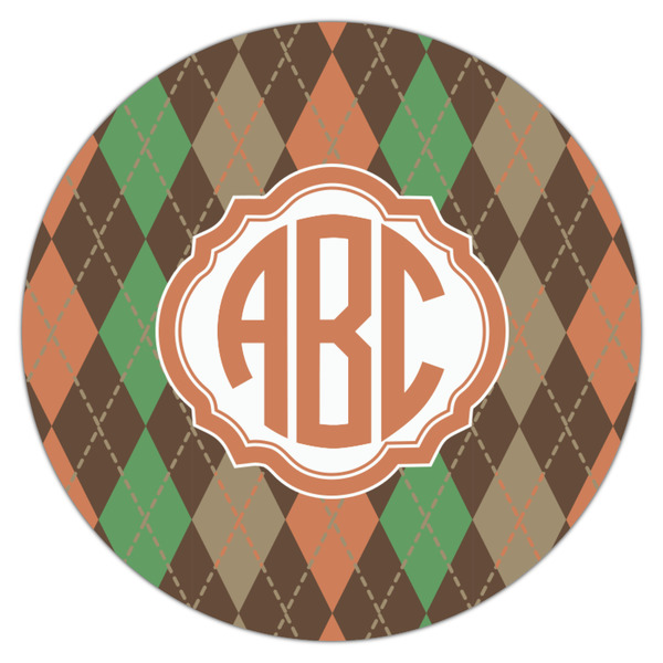 Brown Argyle Icing Circle - Medium - Single