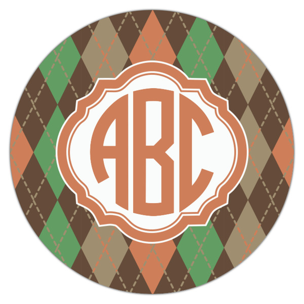 Brown Argyle Icing Circle - Small - Single