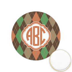Brown Argyle Printed Cookie Topper - 1.25" (Personalized)