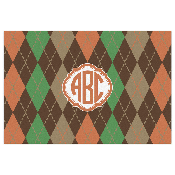 Brown Argyle Indoor / Outdoor Rug - 2'x3' - Front Flat